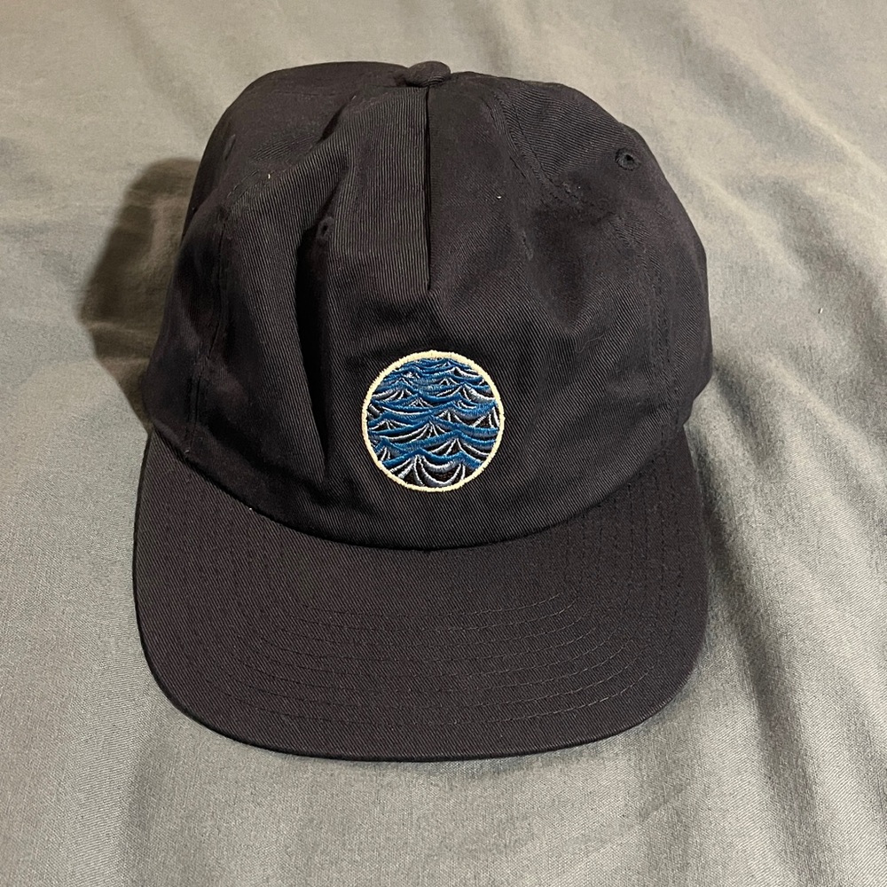 Black Cap with Blue Embroidered Patch